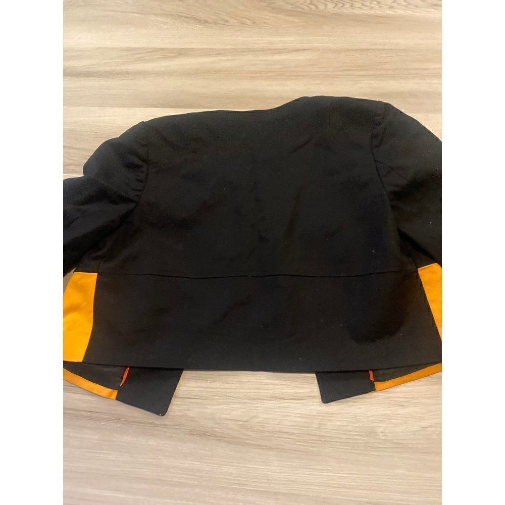 Worthington womens black/orange button down career blazer w front pockets sz med - Picture 4 of 8